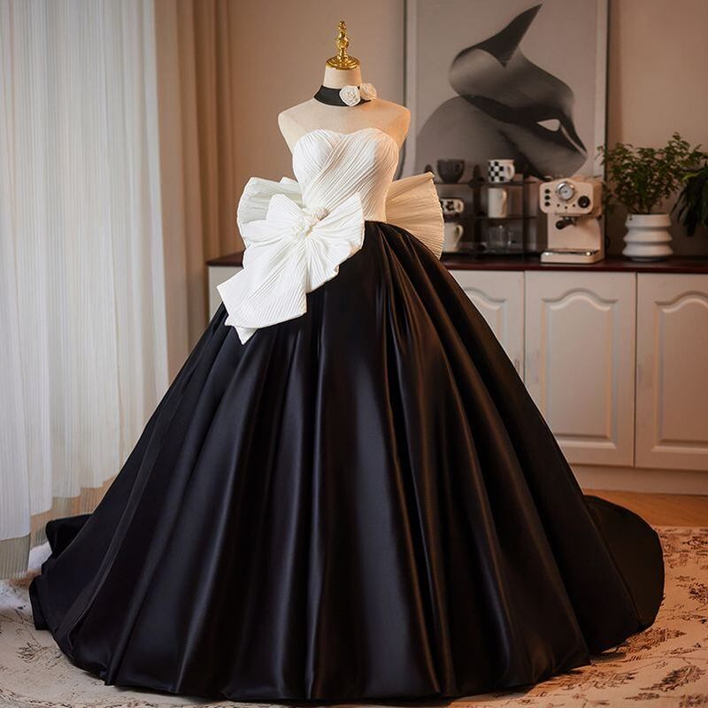 バイカラーボリュームリボンドレス D1345 – DRESSWOW（ドレスワオ）