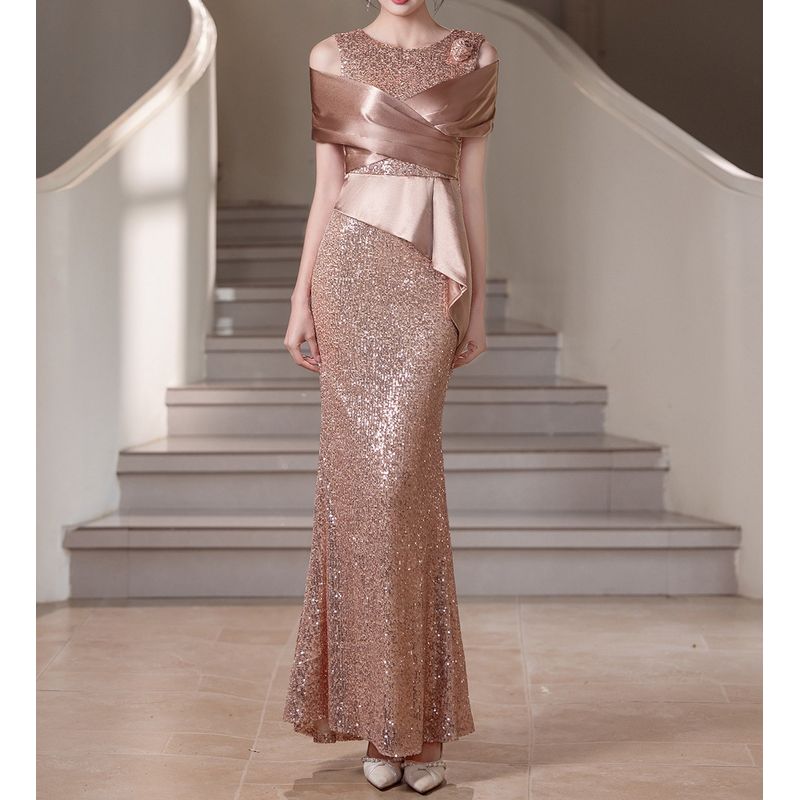 スパンコールアクセントロングドレス D2011 – DRESSWOW（ドレスワオ）
