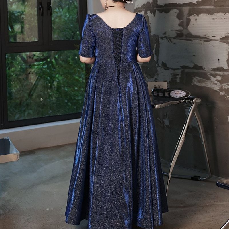 【3XL〜7XL】ヘムネックグリッタードレス　D1553