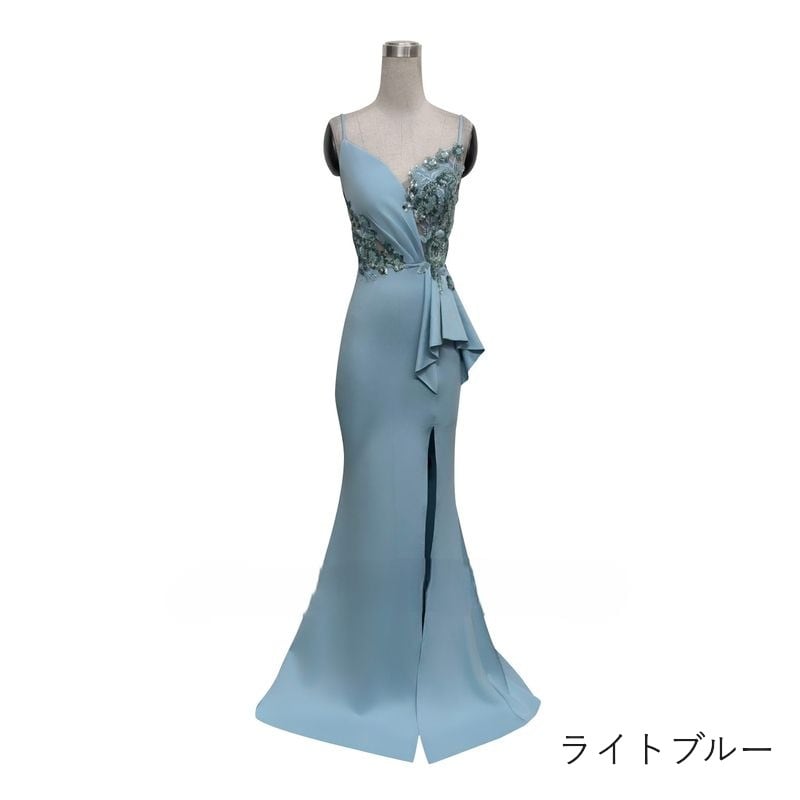 ウエストフリルキャミソールマーメイドドレス　7color　D1671