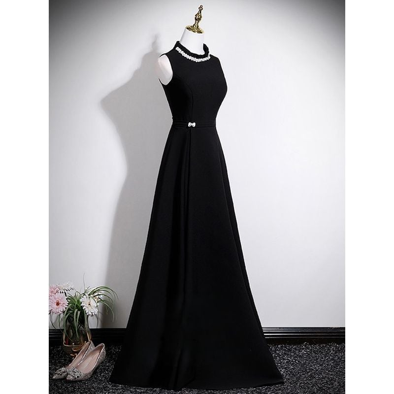 ビジューネックロングドレス　D1723
