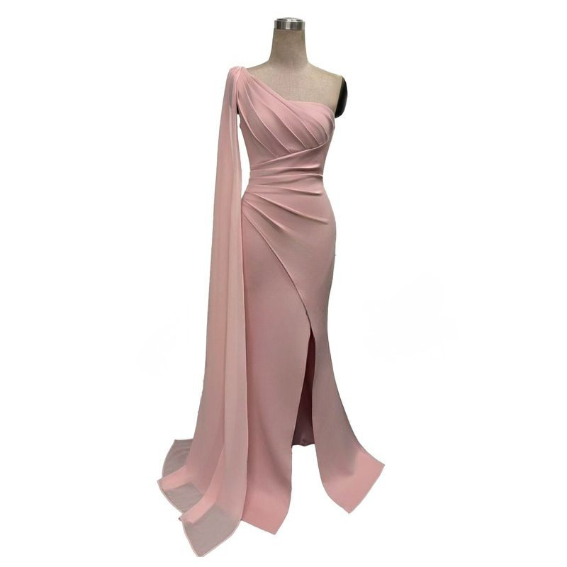 ロングショールアシメマーメイドドレス　9color　D2188
