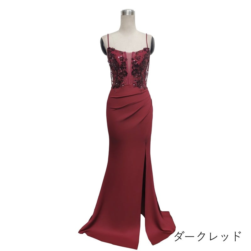 フラワースパンコールキャミソールマーメイドドレス　7color　D1691