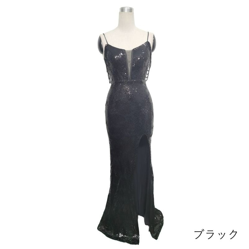 スパンコールキャミソールマーメイドドレス　8color　D1680