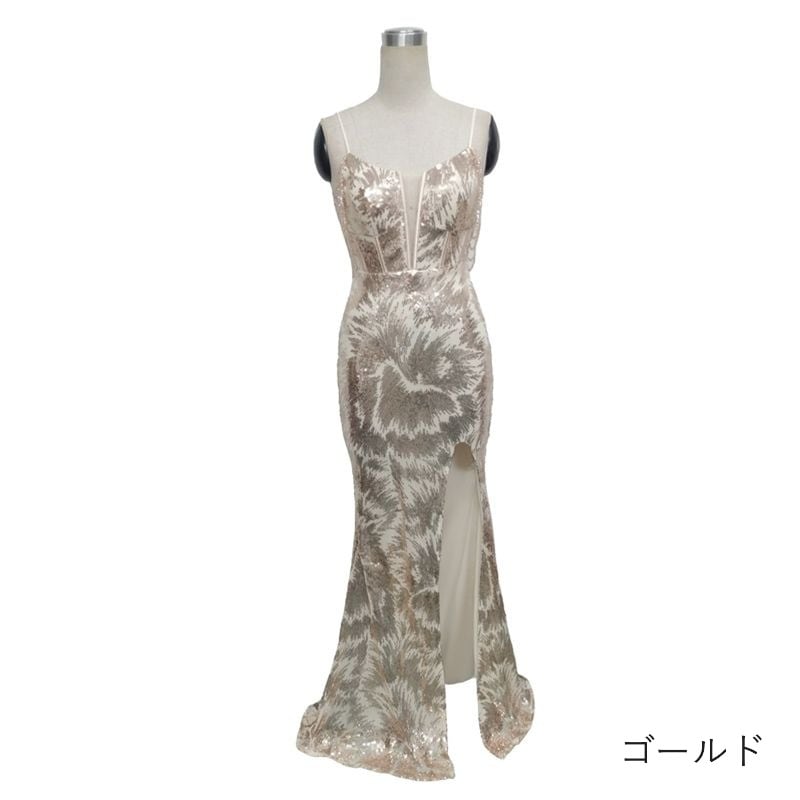 スパンコールキャミソールマーメイドドレス　8color　D1680