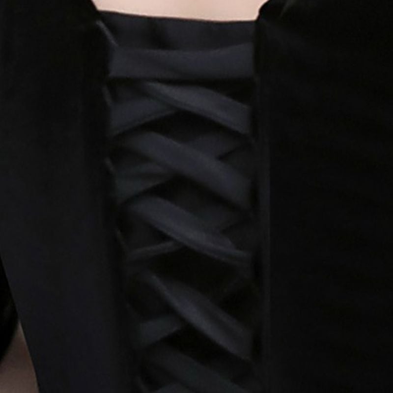 【3XL〜7XL】ベルベット切替Vネックドレス　D1618