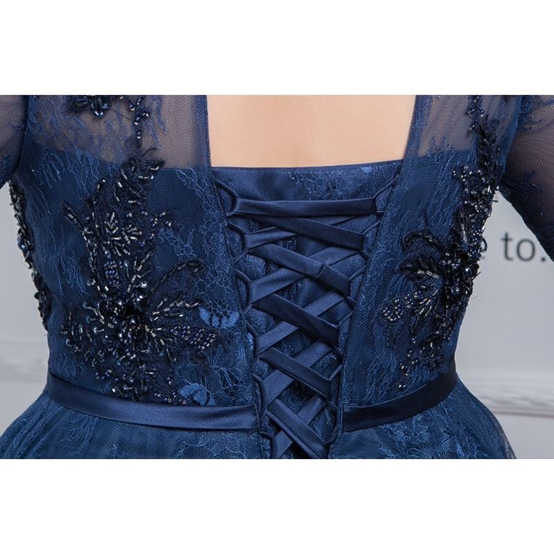 【3XL〜7XL】Vネックレースロングドレス　D1621