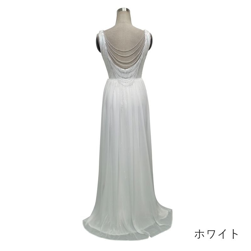 スパンコールロングトレーンマーメイドドレス　7color　D1697
