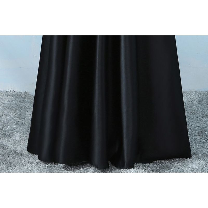 【3XL〜7XL】レース刺繍オフショルダーサテンドレス　2color　D1605