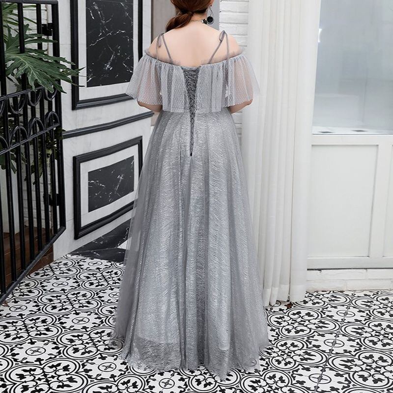【3XL〜7XL】フリルスリーブチュールドレス　D1546