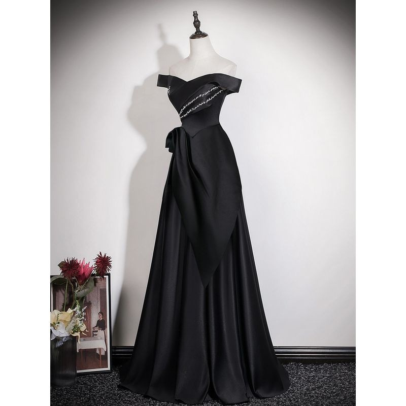 クロスデザインオフショルダードレス　D2103