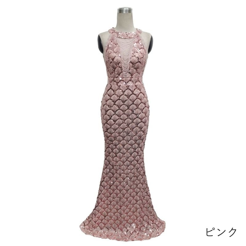 スパンコールアメスリマーメイドドレス　8color　D1692