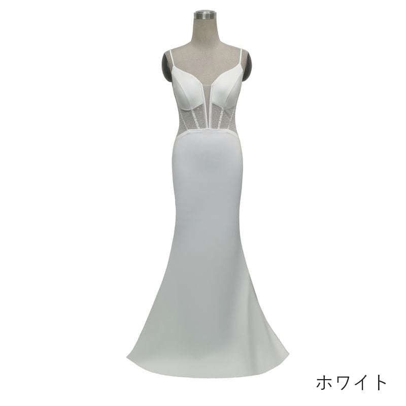 ストーン装飾キャミソールマーメイドドレス　6color　D1707