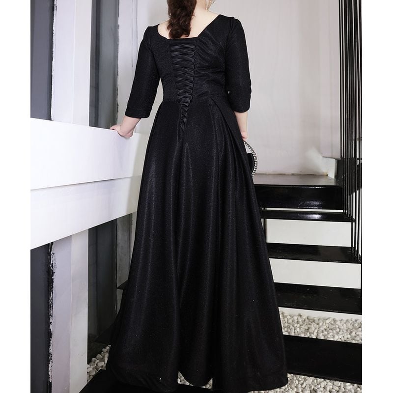 【3XL〜7XL】ヘムネックロングスリーブドレス　D1544