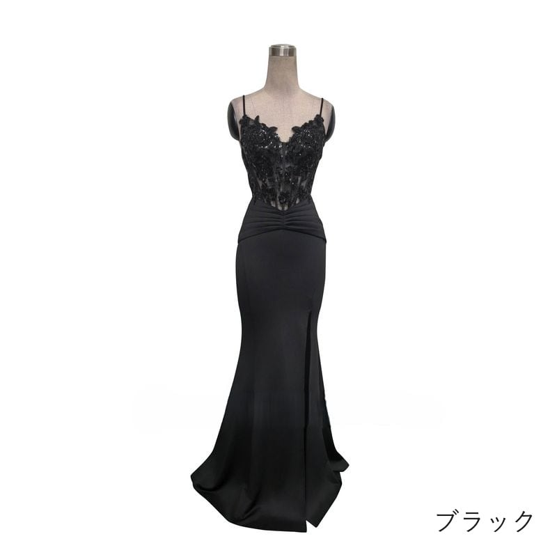 スパンコール装飾キャミソールマーメイドドレス　7color　D1672