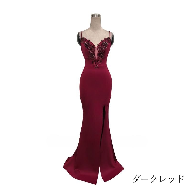 スリットキャミソールマーメイドドレス　8color　D1673
