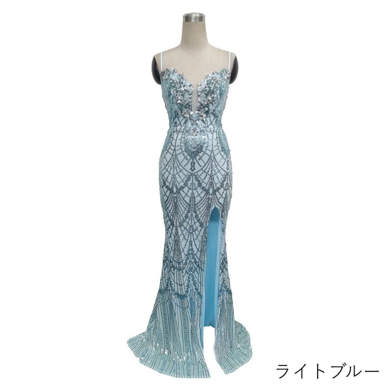 スパンコールキャミソールマーメイドドレス　10color　D1677