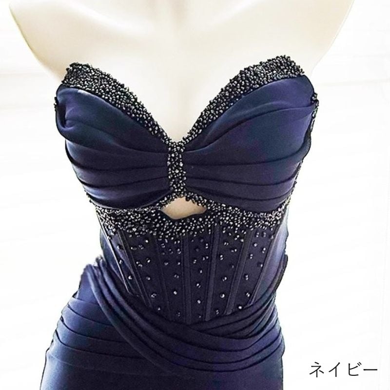 スリットベアトップマーメイドドレス　8color　D1693