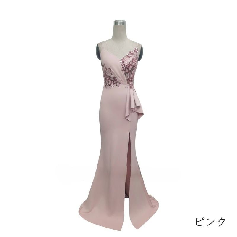 ウエストフリルキャミソールマーメイドドレス　7color　D1671