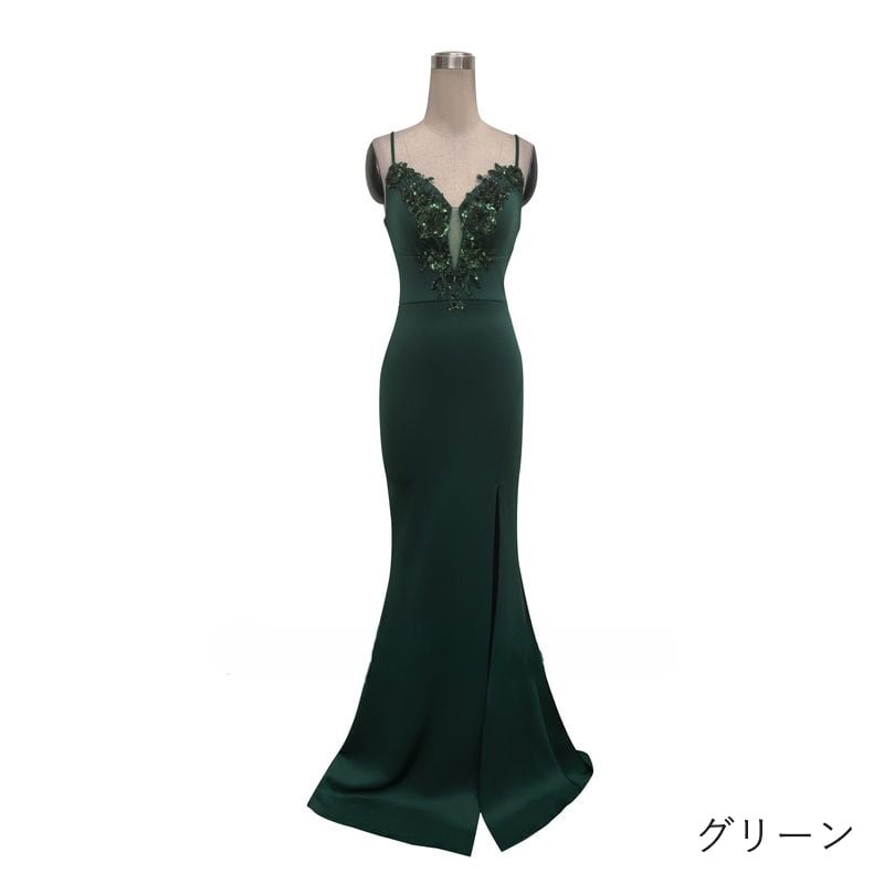 スリットキャミソールマーメイドドレス　8color　D1673