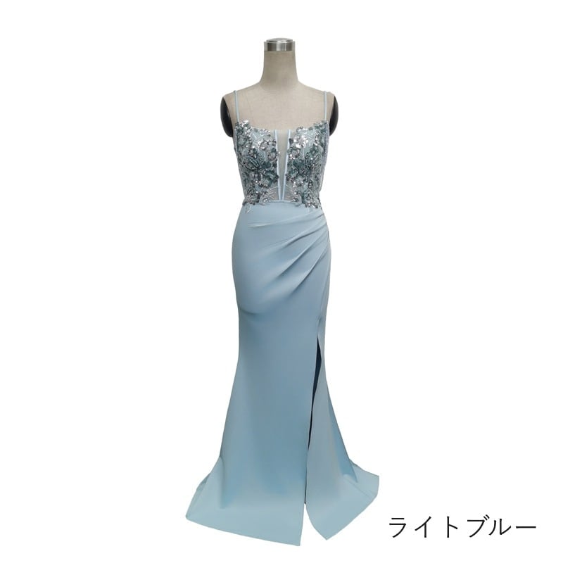 フラワースパンコールキャミソールマーメイドドレス　7color　D1691