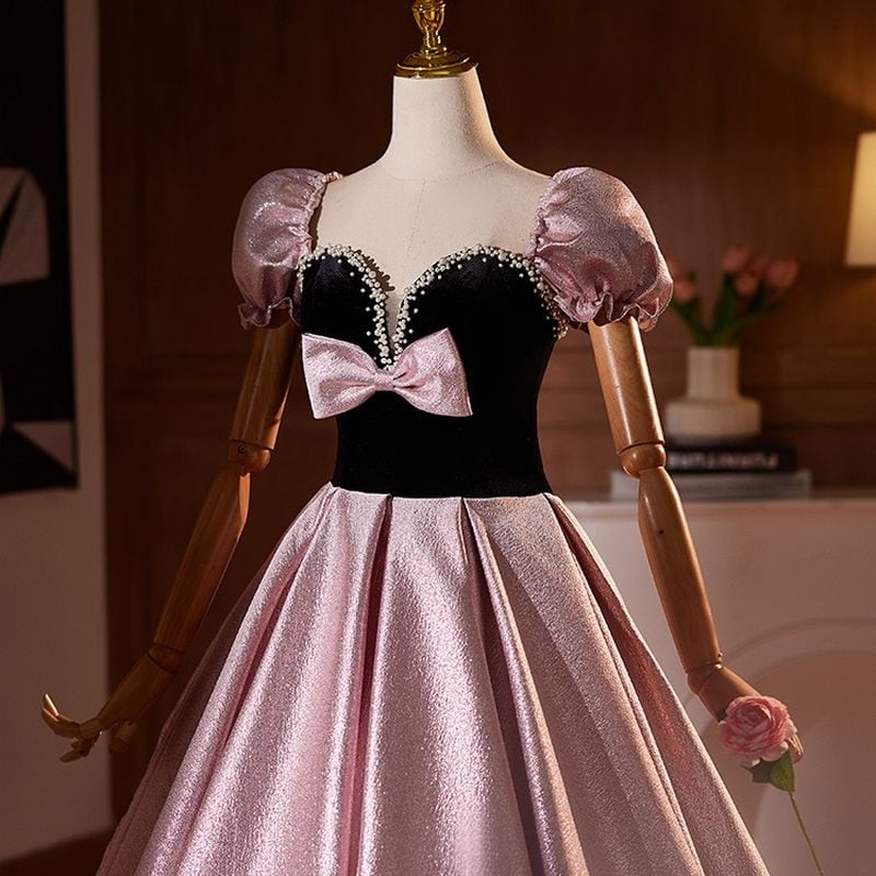 パフスリーブプリンセスドレス　2color　D1647