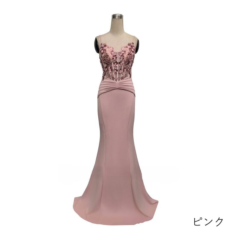 スパンコール装飾キャミソールマーメイドドレス　7color　D1672
