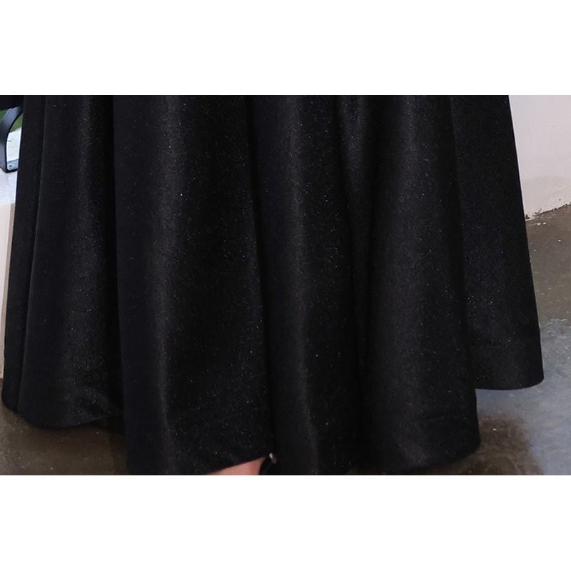 【3XL〜7XL】シアースリーブロングドレス　D1620