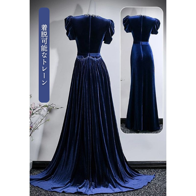 ノーブルネイビースレンダー2Wayドレス　D2108