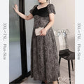 【3XL〜7XL】パフスリーブローズドレス　D1530