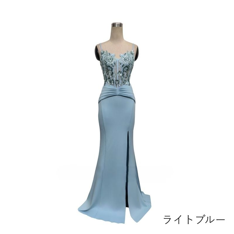 スパンコール装飾キャミソールマーメイドドレス　7color　D1672