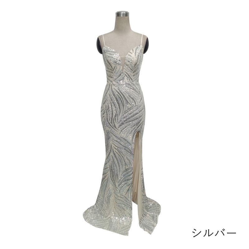 スパンコールキャミソールマーメイドドレス　9color　D1688