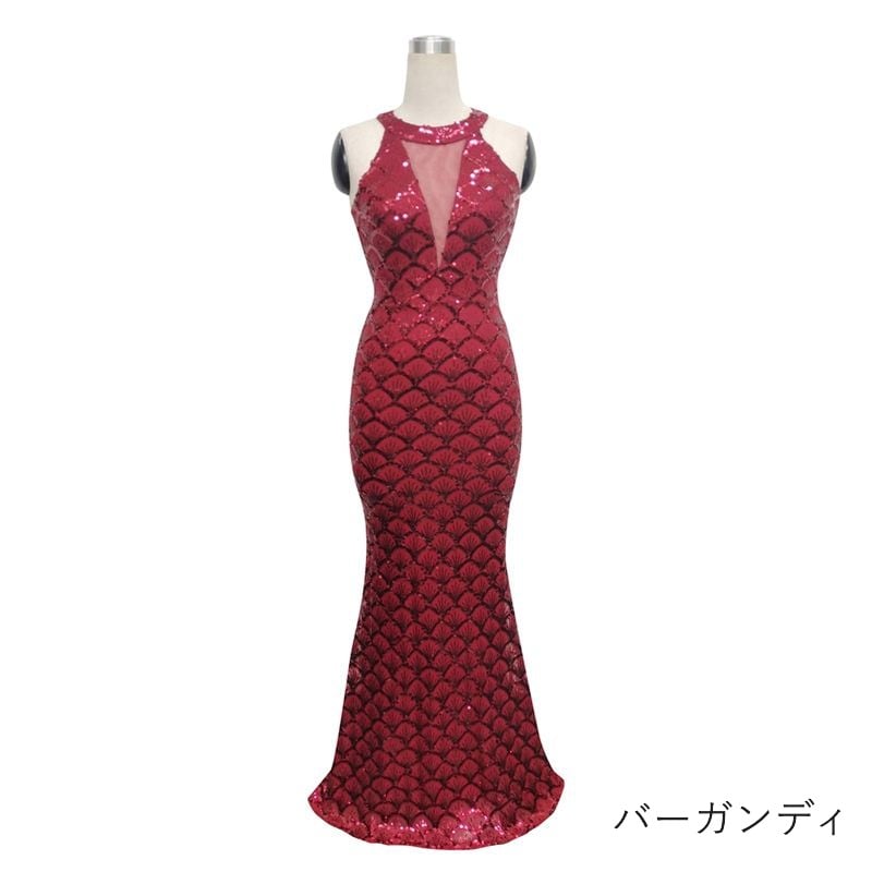 スパンコールアメスリマーメイドドレス　8color　D1683