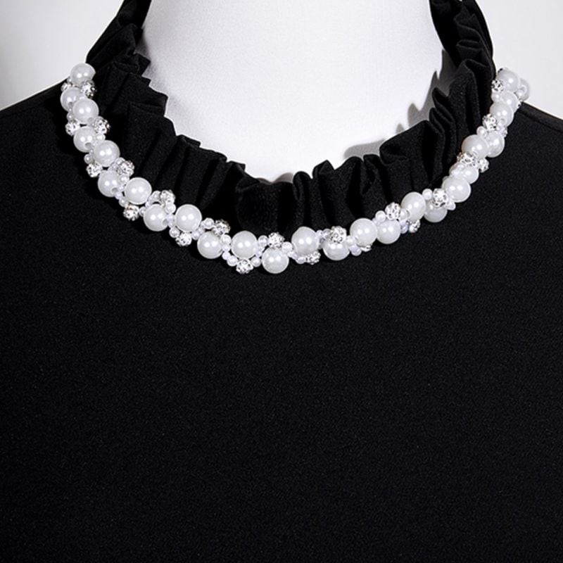 ビジューネックロングドレス　D1723