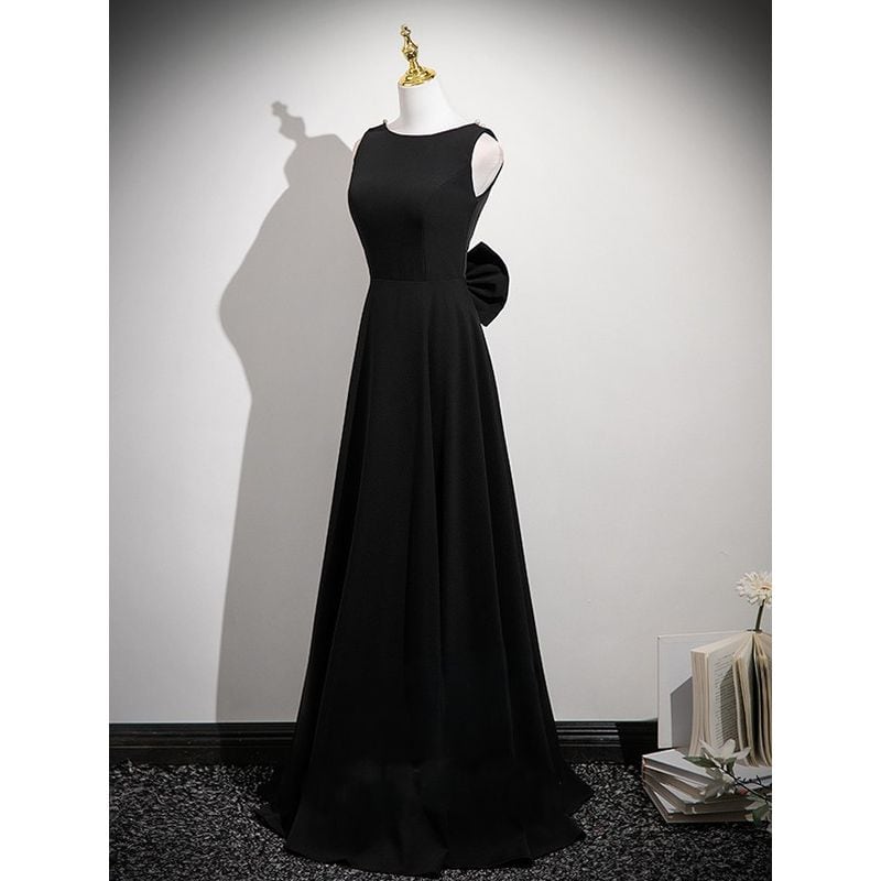 パールリボンバックレスドレス　D1713