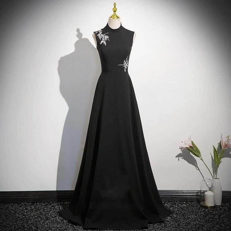 ノースリーブハイネックロングドレス　D1498