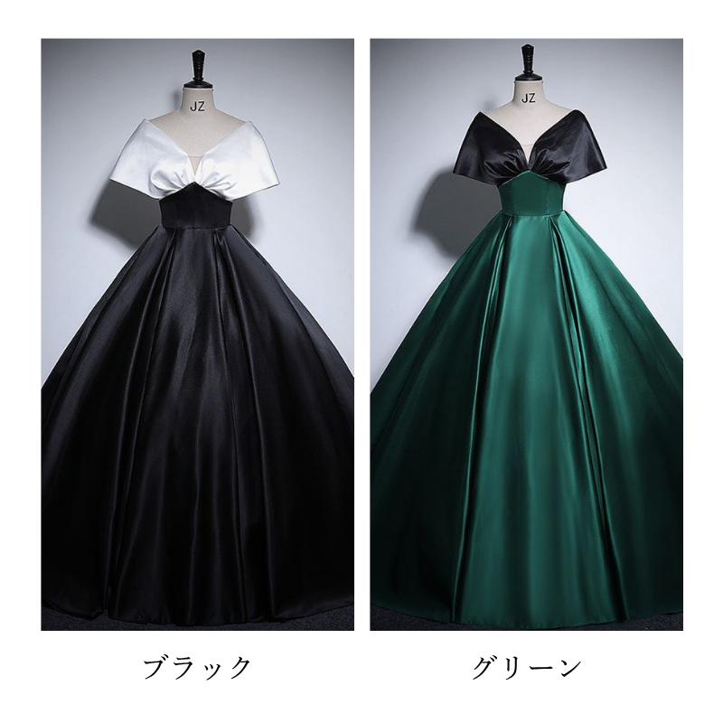 ノーブルバイカラードレス　2color　D2145