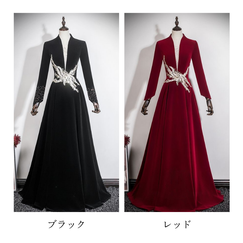 ロングスリーブテーラードドレス　2color　D2134