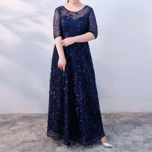 【3XL〜7XL】リーフ柄七分袖シアードレス　2color　D1608