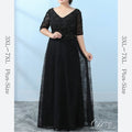 【3XL〜7XL】ビーズ装飾Vネックドレス　D1576