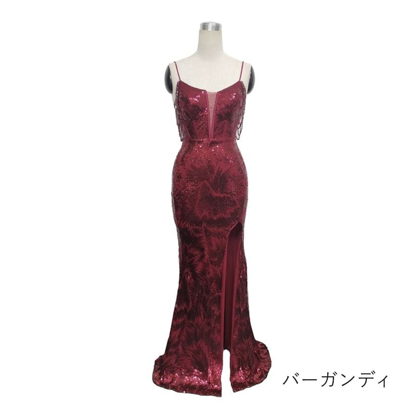スパンコールキャミソールマーメイドドレス　8color　D1680