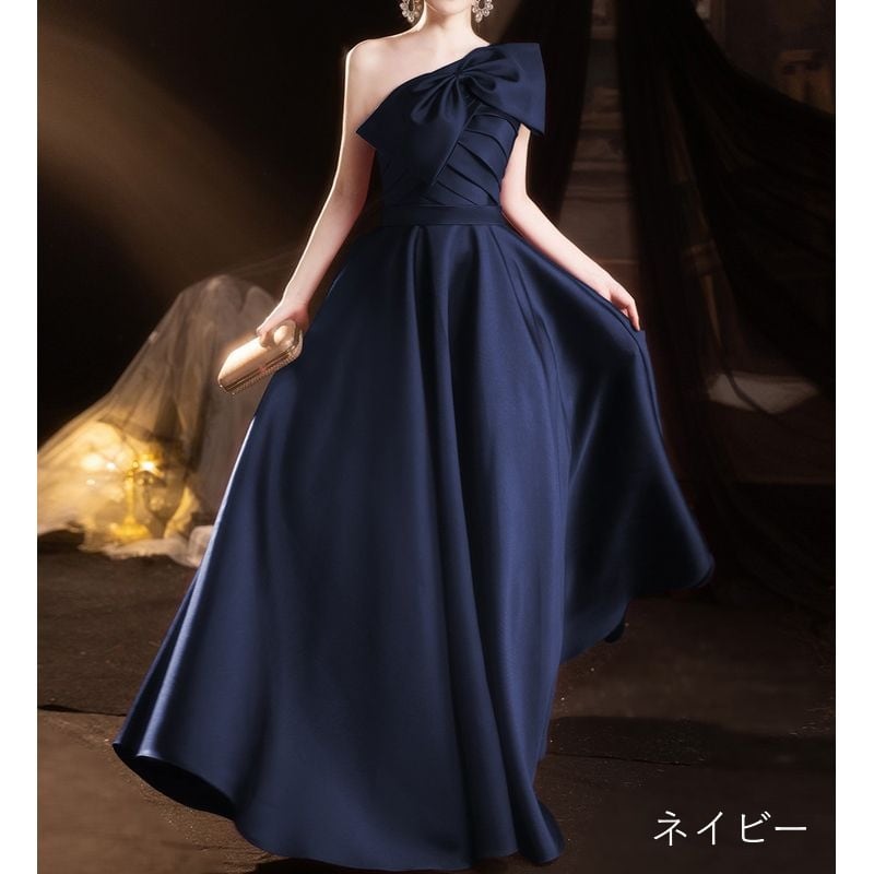 ワンショルダーリボンドレス　3color　D1731