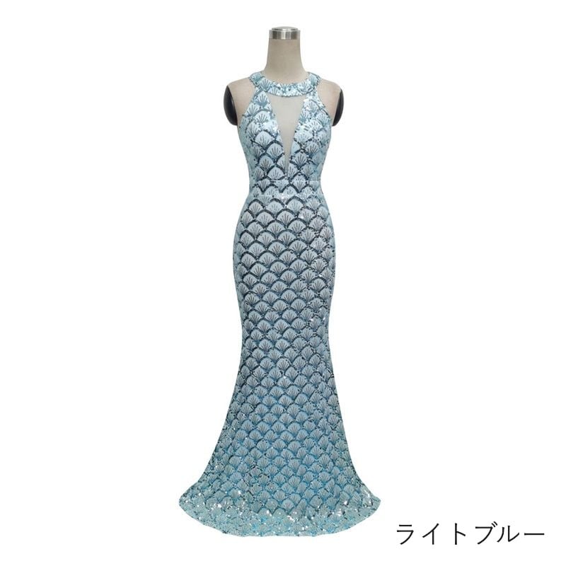 スパンコールアメスリマーメイドドレス　8color　D1683