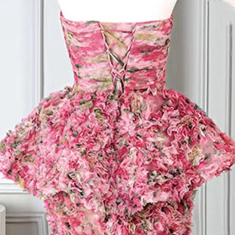 フラワーペプラムマーメイドドレス D1658 – DRESSWOW（ドレスワオ）