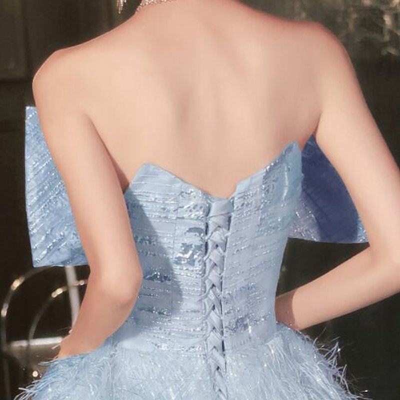 フェザーシルエット ロングドレス  2color　D1146