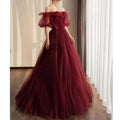 Dress　Shoulder 2WAY wine red dress　D132