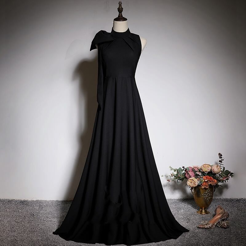 ブラックフレア ロングドレス 　D1182