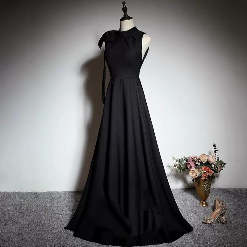 ブラックフレア ロングドレス 　D1182