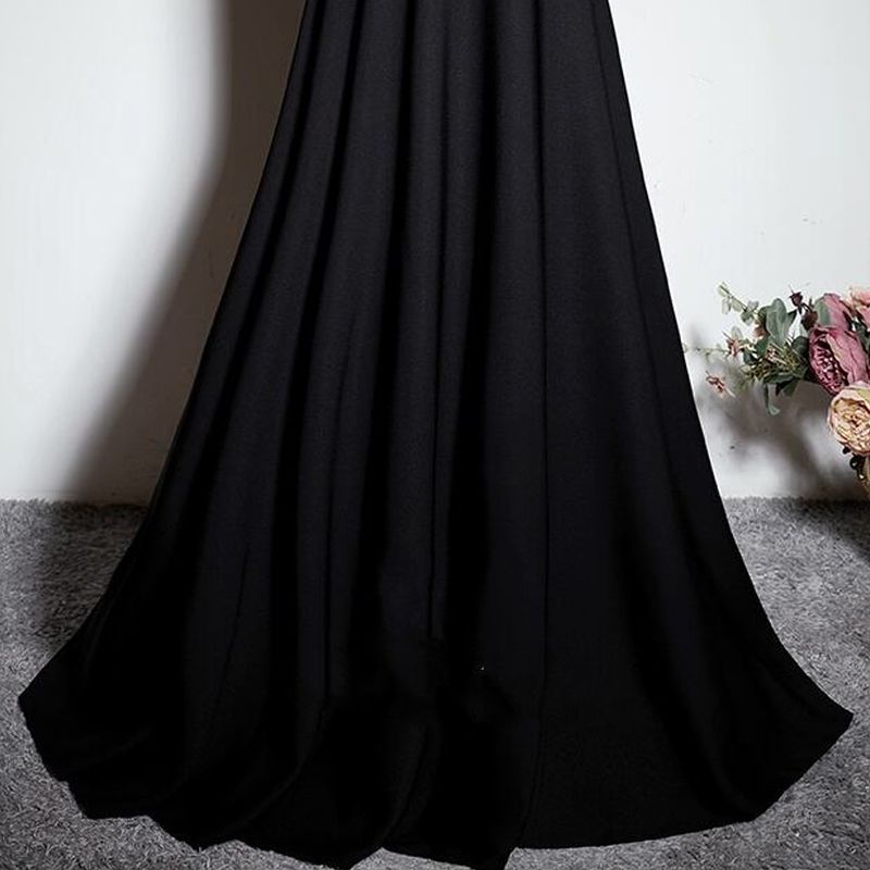 ブラックフレア ロングドレス 　D1182