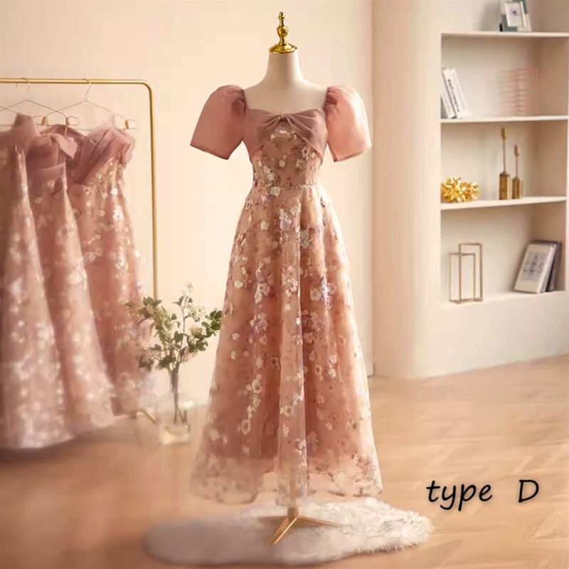 フラワーオーガンジードレス　4type　D1255